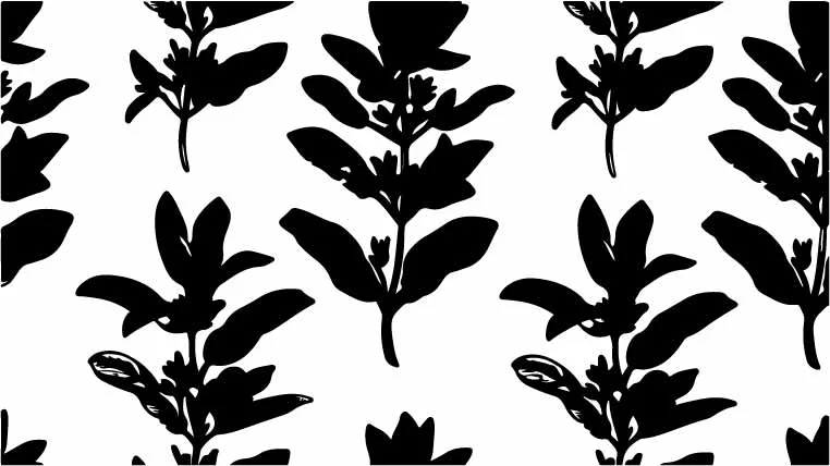 Leafy Tree Leaves Silhouette Free Vector Pattern