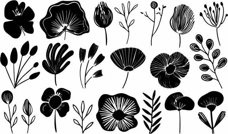 Hand Drawn Folk Floral Free Vector Seamless Pattern