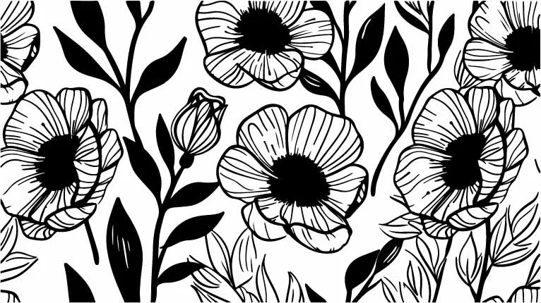 Bold Botanical Blossom Floral Free Vector Pattern