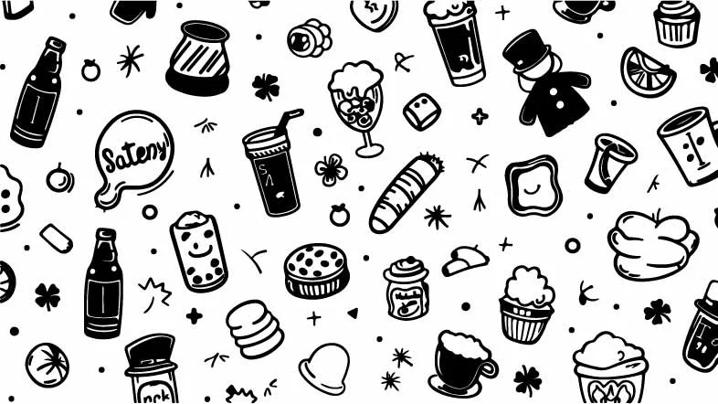 Coffee Shop and Bakery Pastry Free Vector Pattern