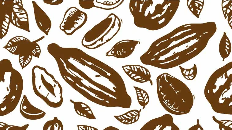 Roasted Coffee and Cacao Beans Free Vector Pattern