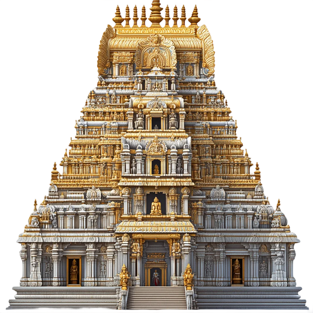 Golden Stone Hindu Temple Gopuram Spire Free PNG