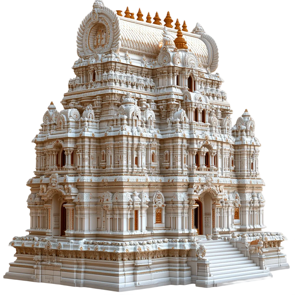 Carved White Marble Hindu Temple Mandir Free PNG
