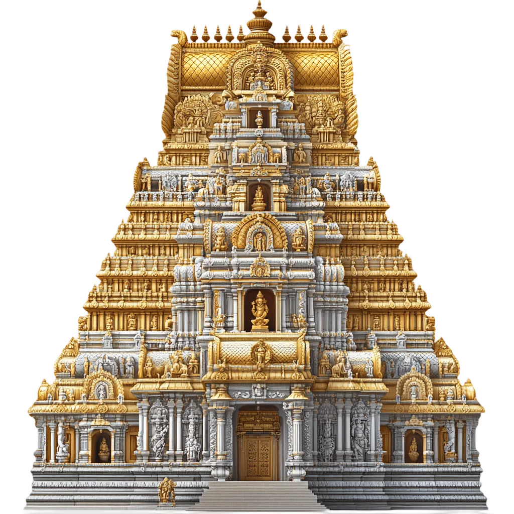 South Indian Hindu Temple Gopuram Tower Free PNG