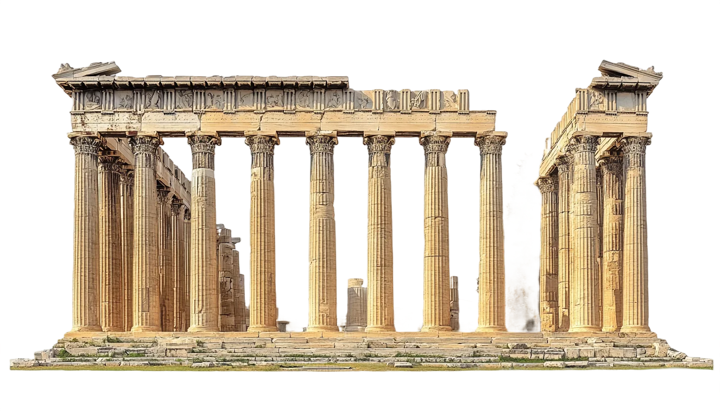 Ancient Roman Stone Colonnade Ruins Free PNG