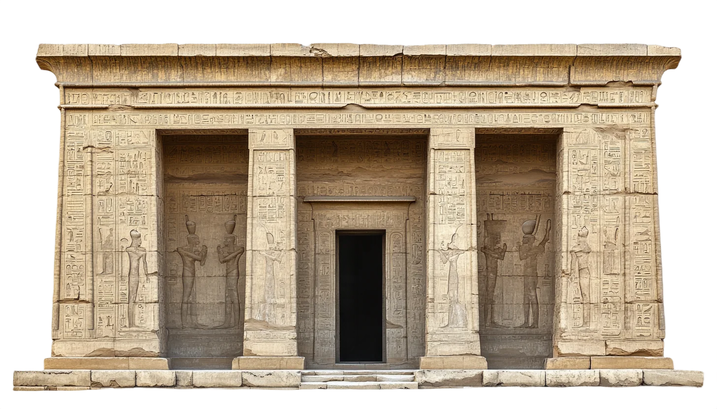 Egyptian Stone Temple Entrance Facade Free PNG