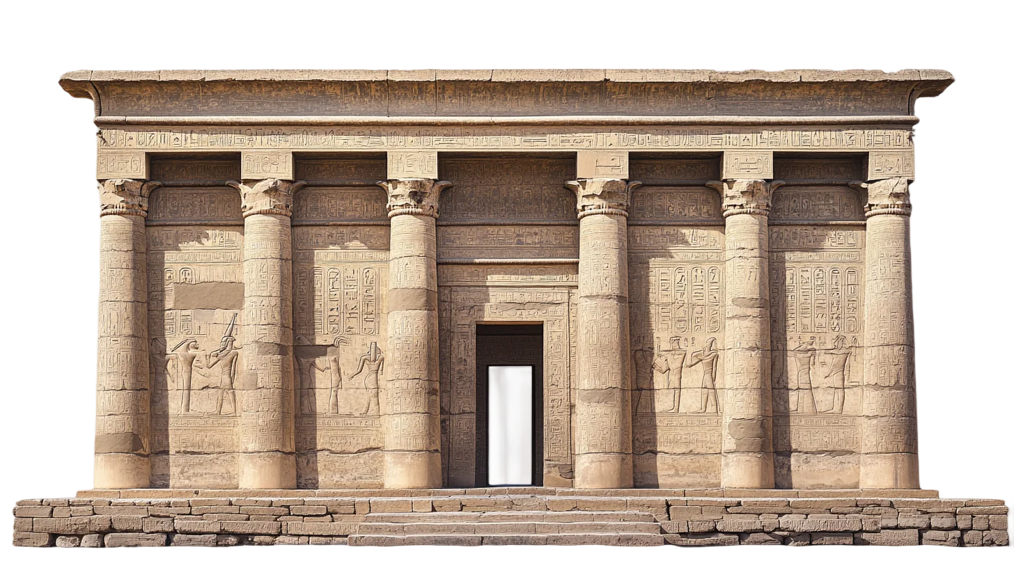 Ancient Egyptian Carved Stone Temple Free PNG