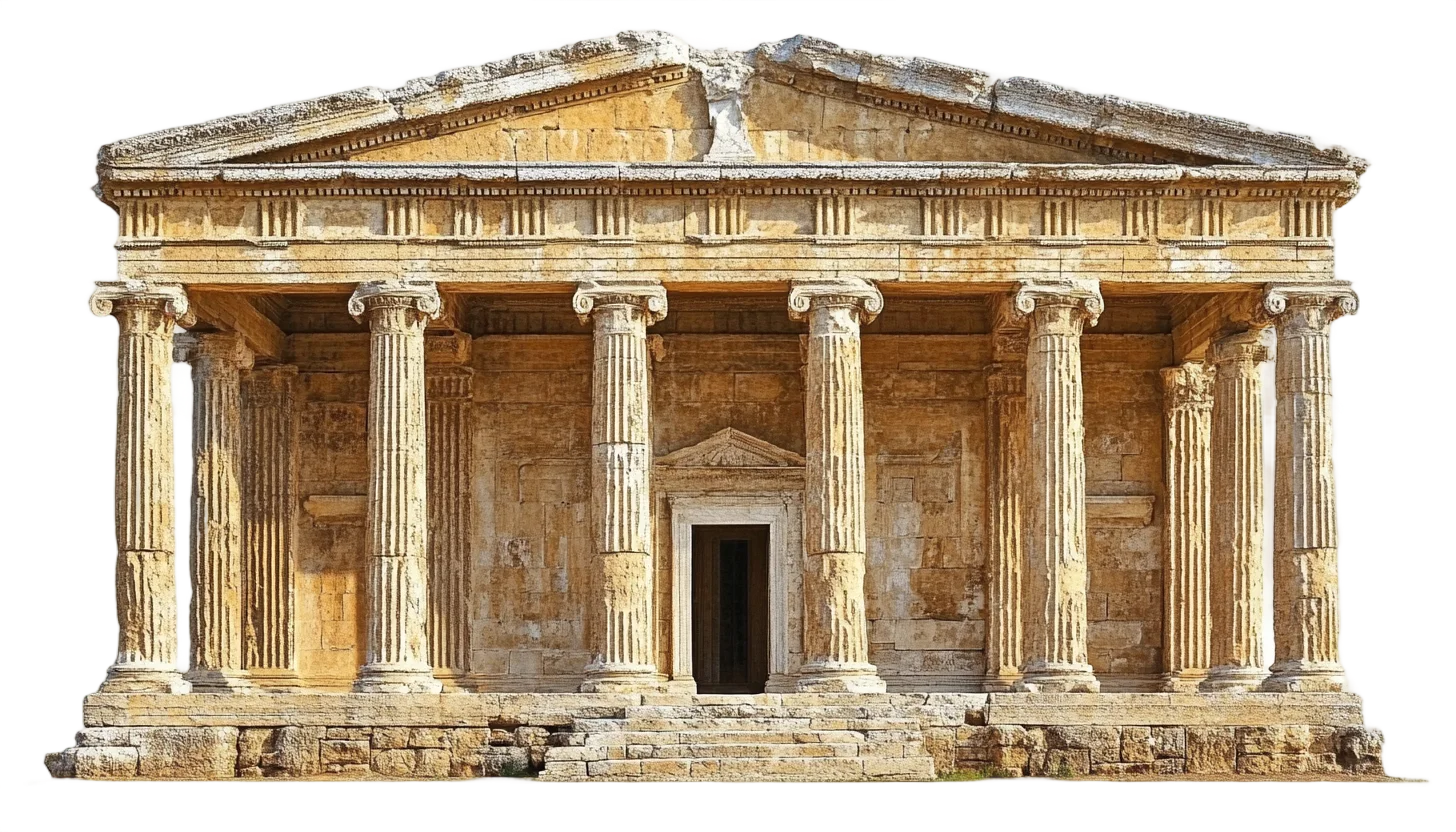 Historic Roman Stone Temple Entrance Free PNG