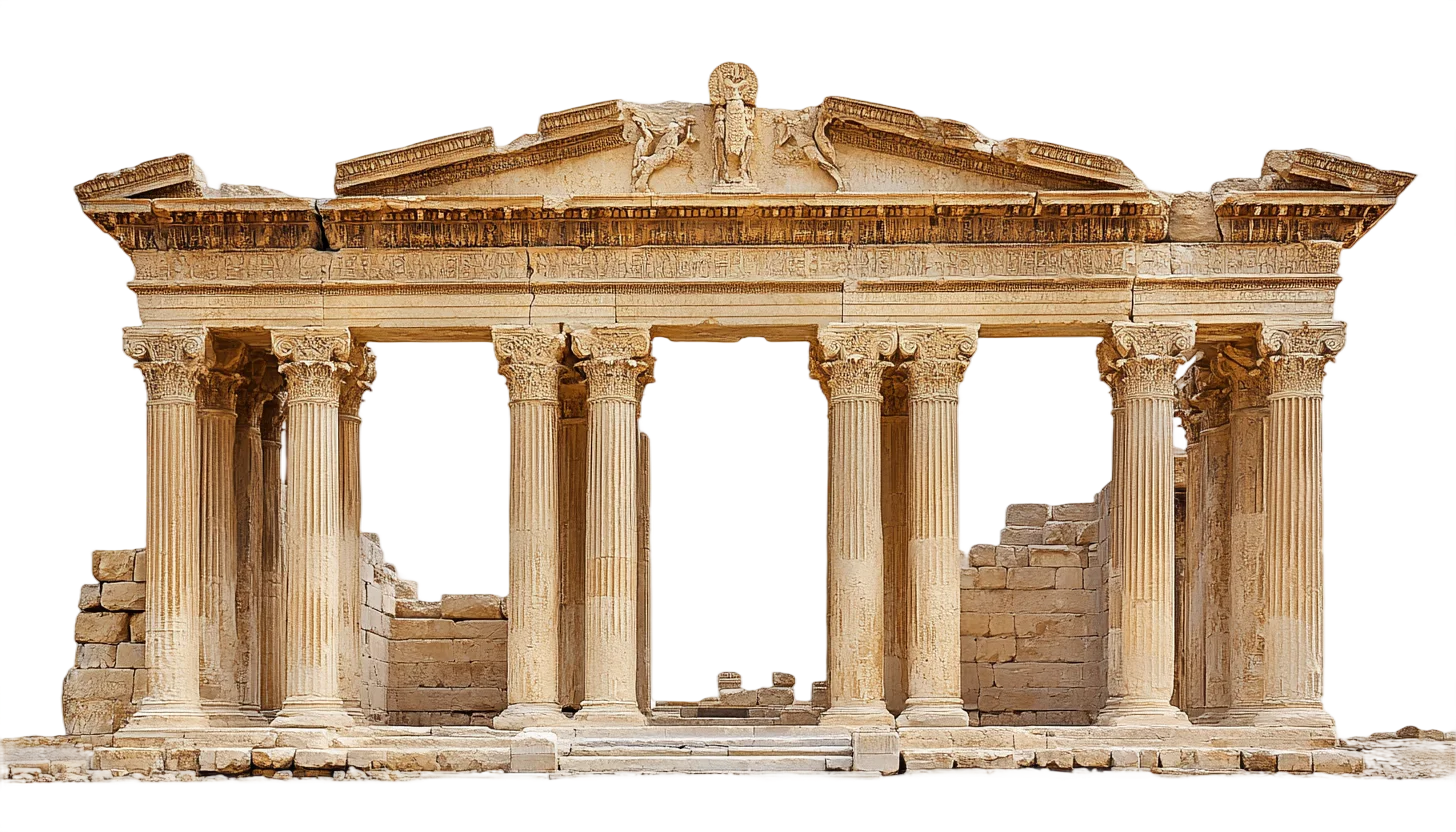 Ancient Roman Stone Portico Architecture Free PNG