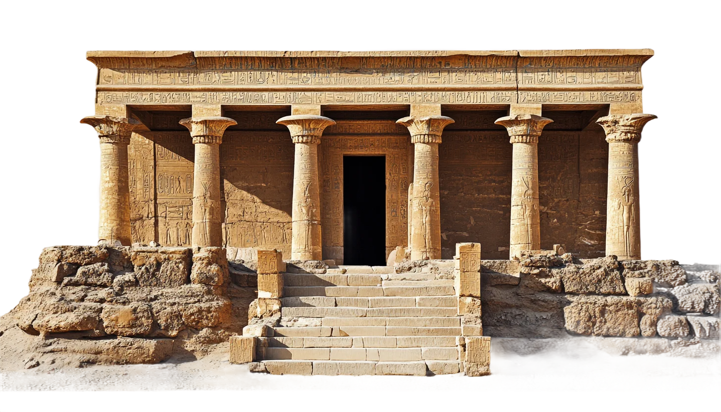 Ancient Egyptian Stone Temple Entrance Free PNG