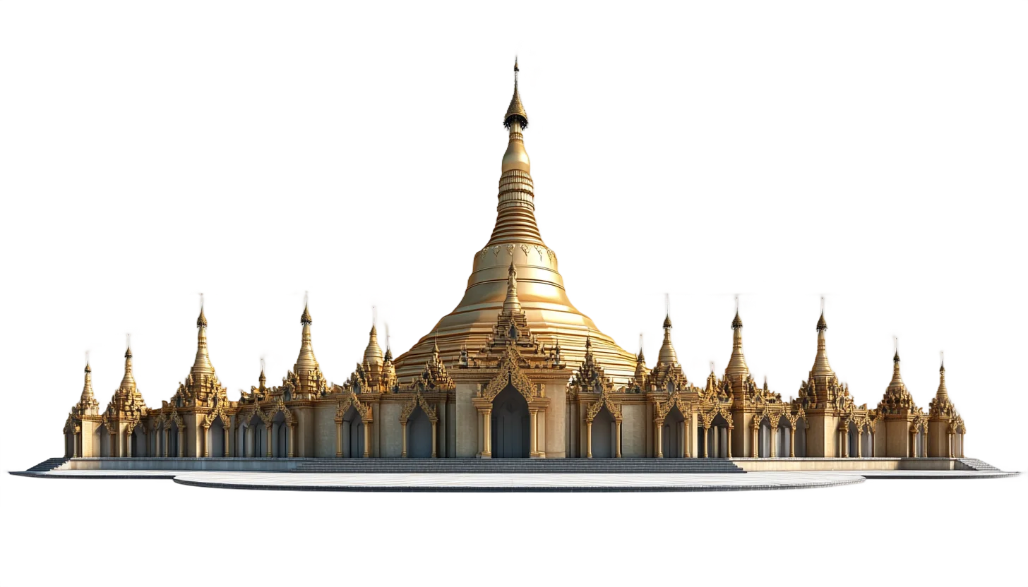 Golden Buddhist Pagoda Stupa Temple Spire Free PNG