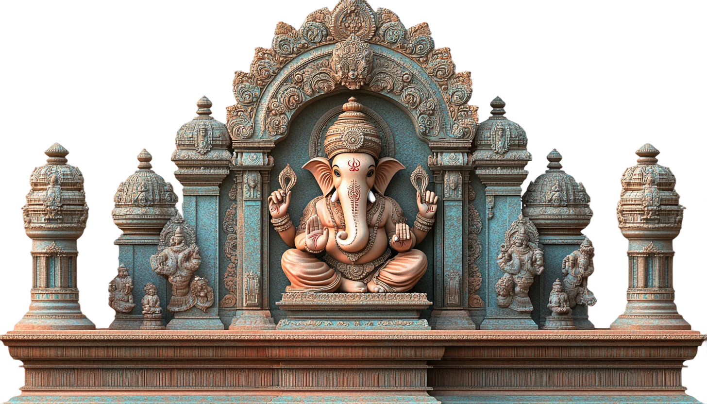 Hindu Temple Carved Stone Shrine Arch Free PNG
