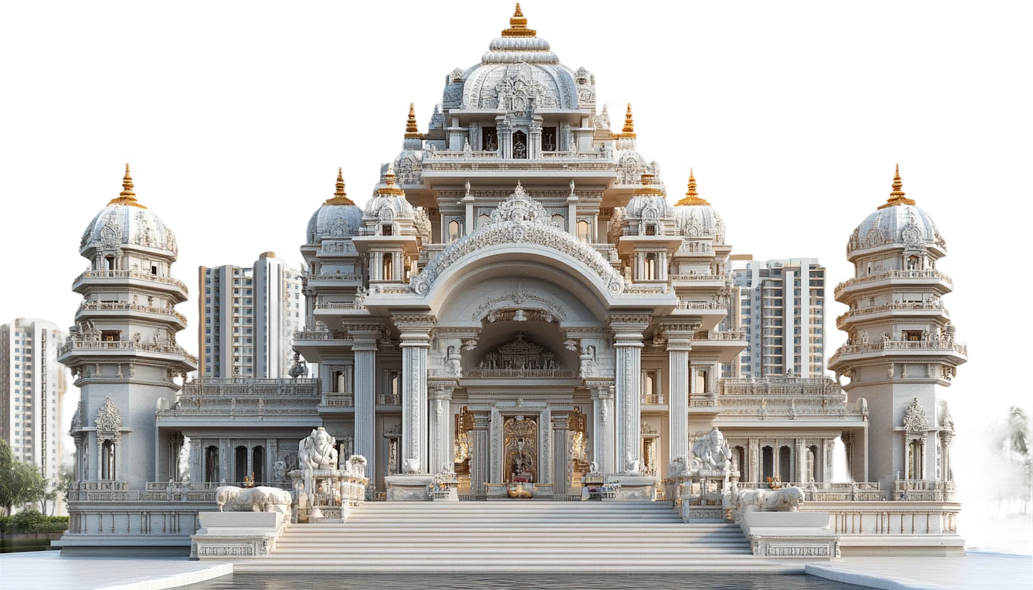 Ornate Indian Stone Temple Architecture Free PNG