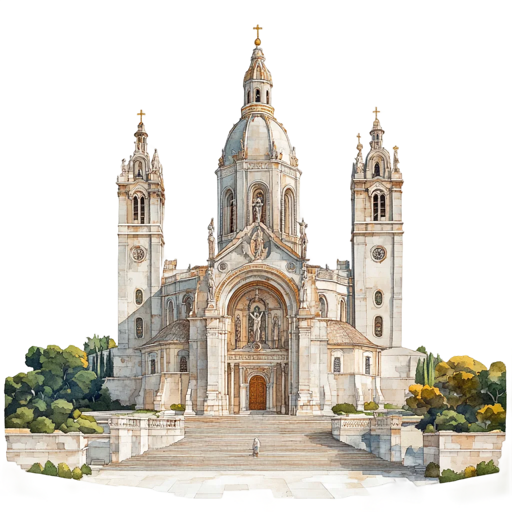 Historic European Stone Cathedral Basilica Free PNG