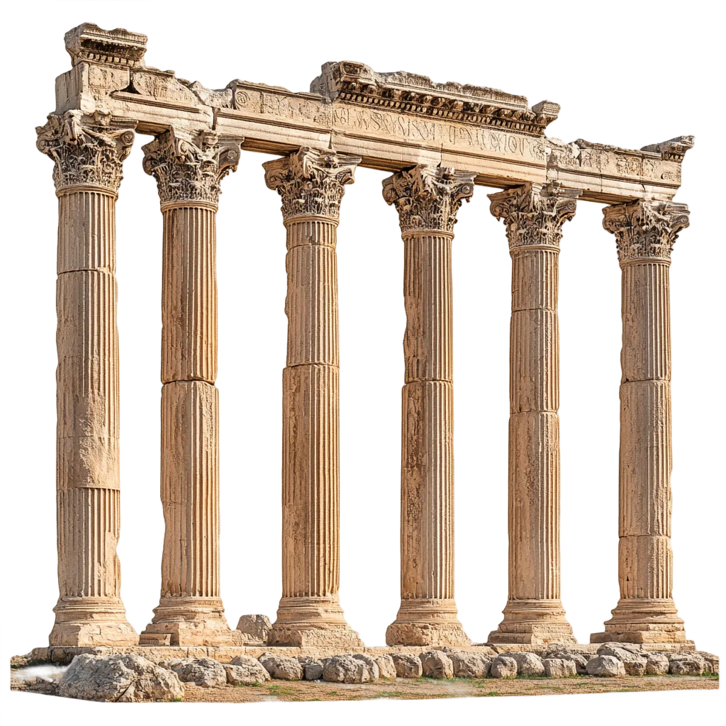 Antique Greek Marble Colonnade Pillars Free PNG