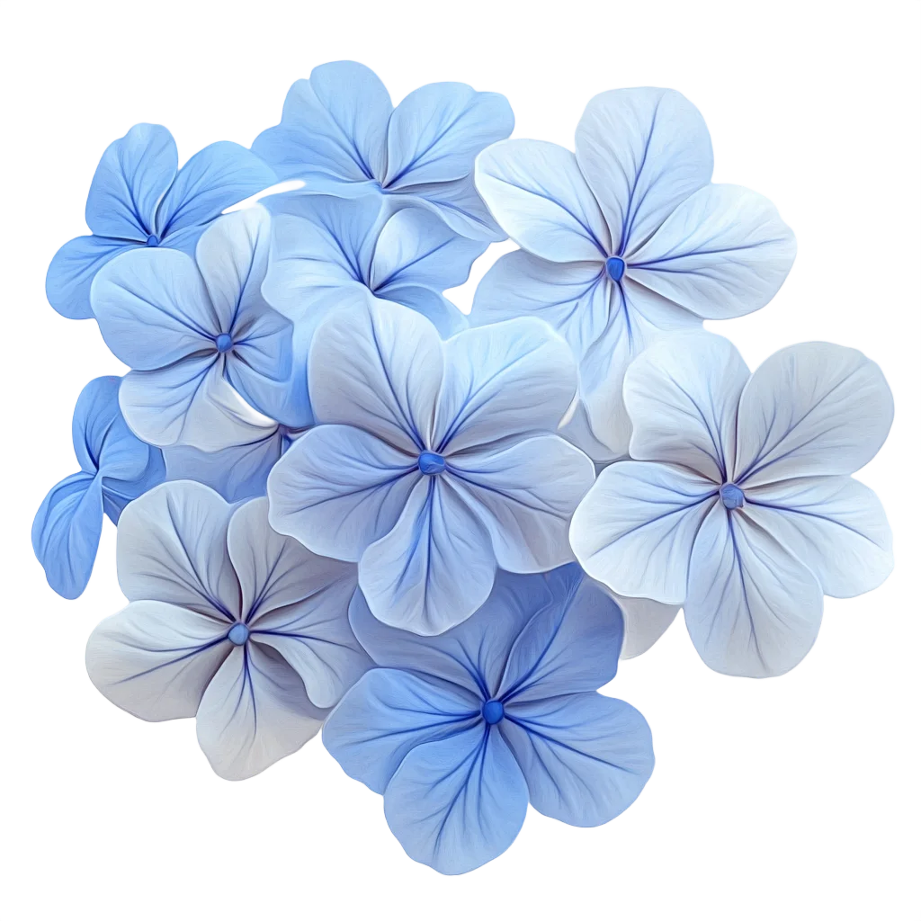 Blue Hydrangea Flower Cluster Floral Bloom Free PNG