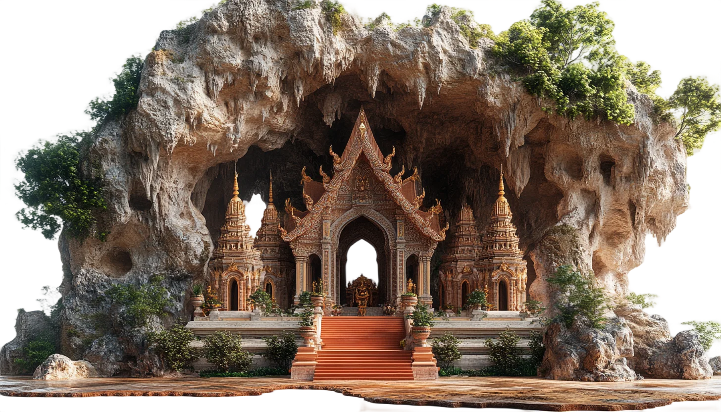 Cave Temple Sanctuary Buddhist Grotto Pavilion Free PNG