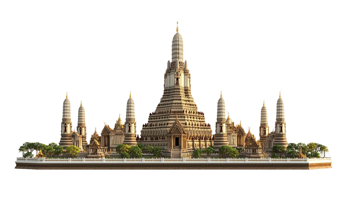 Wat Arun Temple of Dawn Bangkok Skyline Free PNG