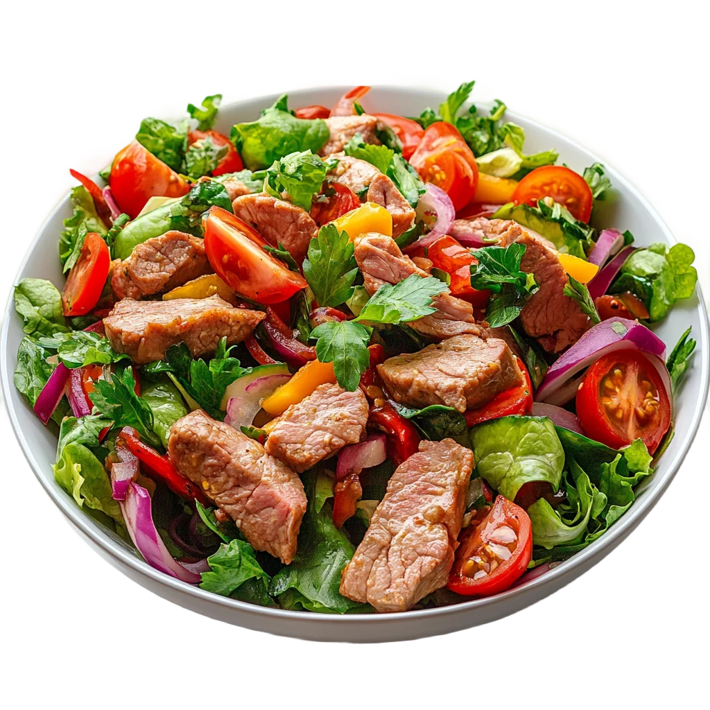 Fresh Chicken Garden Salad with Cherry Tomatoes Free PNG