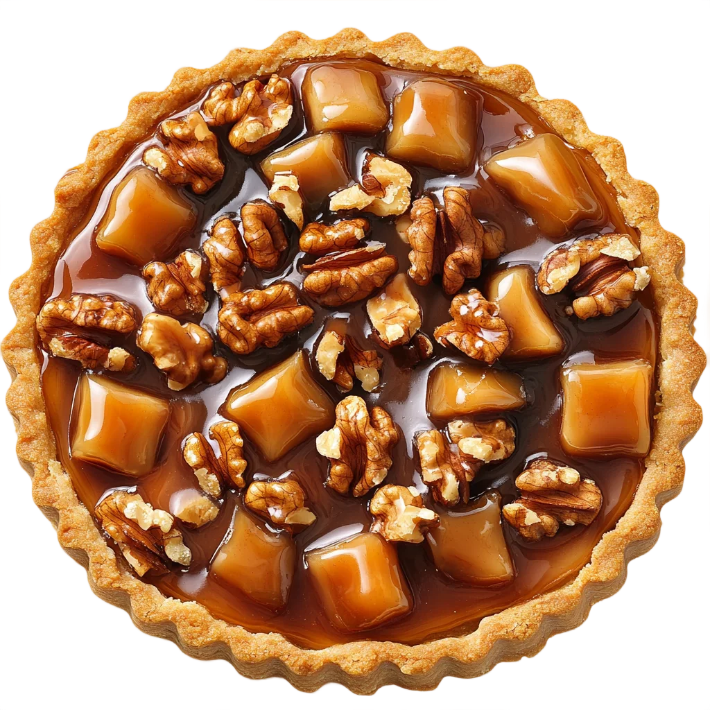 Caramelized Walnut and Pecan Fruit Tart Free PNG