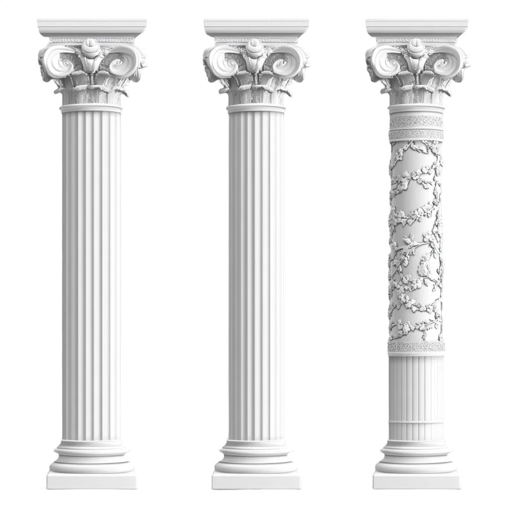 White Classical Roman Architectural Pillars Free PNG