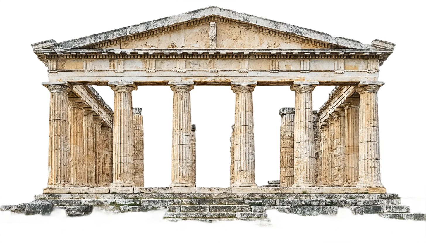Historic Roman Stone Temple Colonnade Ruins Free PNG