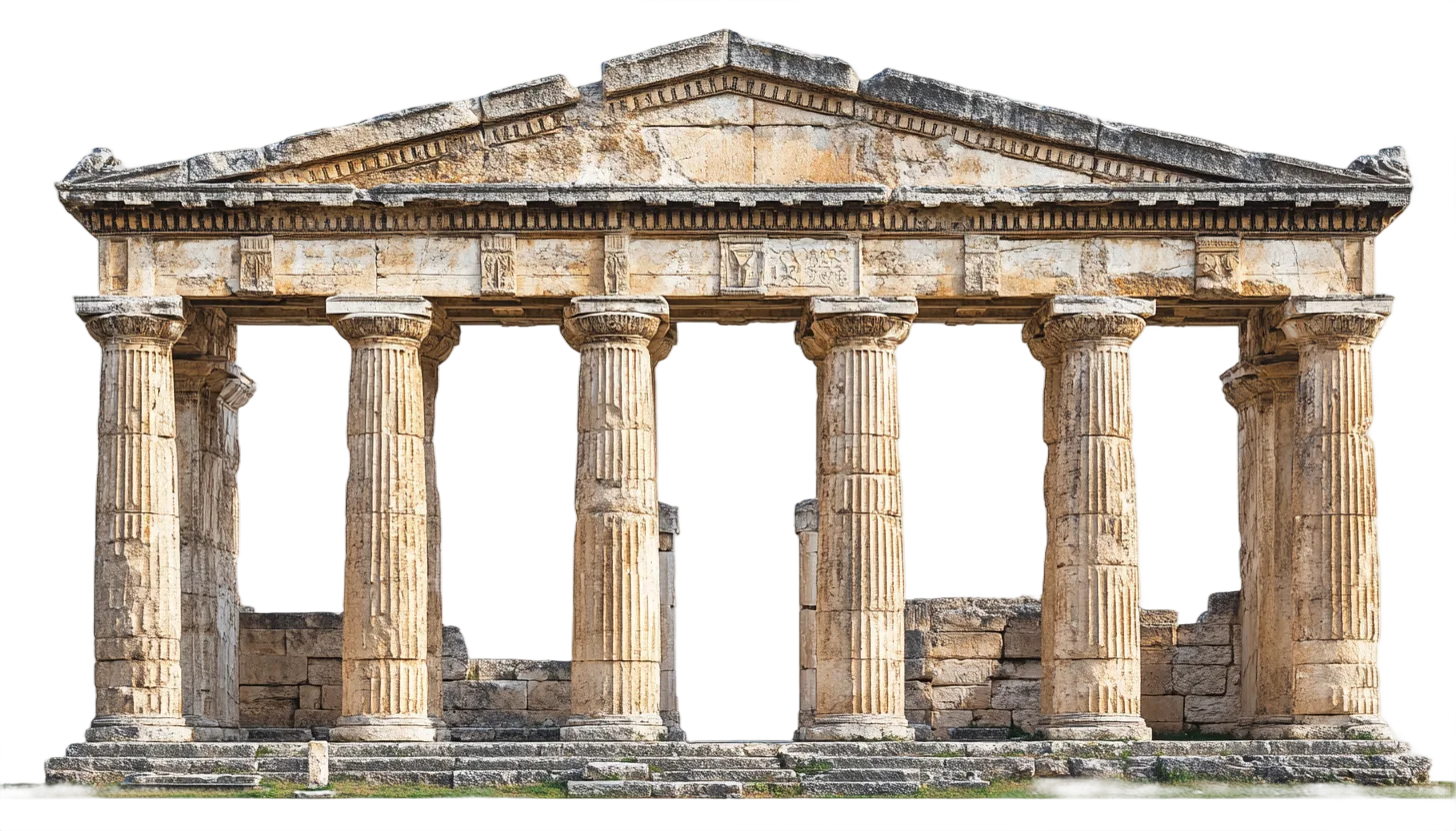 Classical Stone Temple Colonnade Portico Free PNG