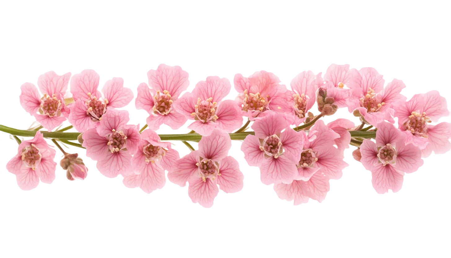 Pink Peach Blossom Horizontal Floral Garland Free PNG