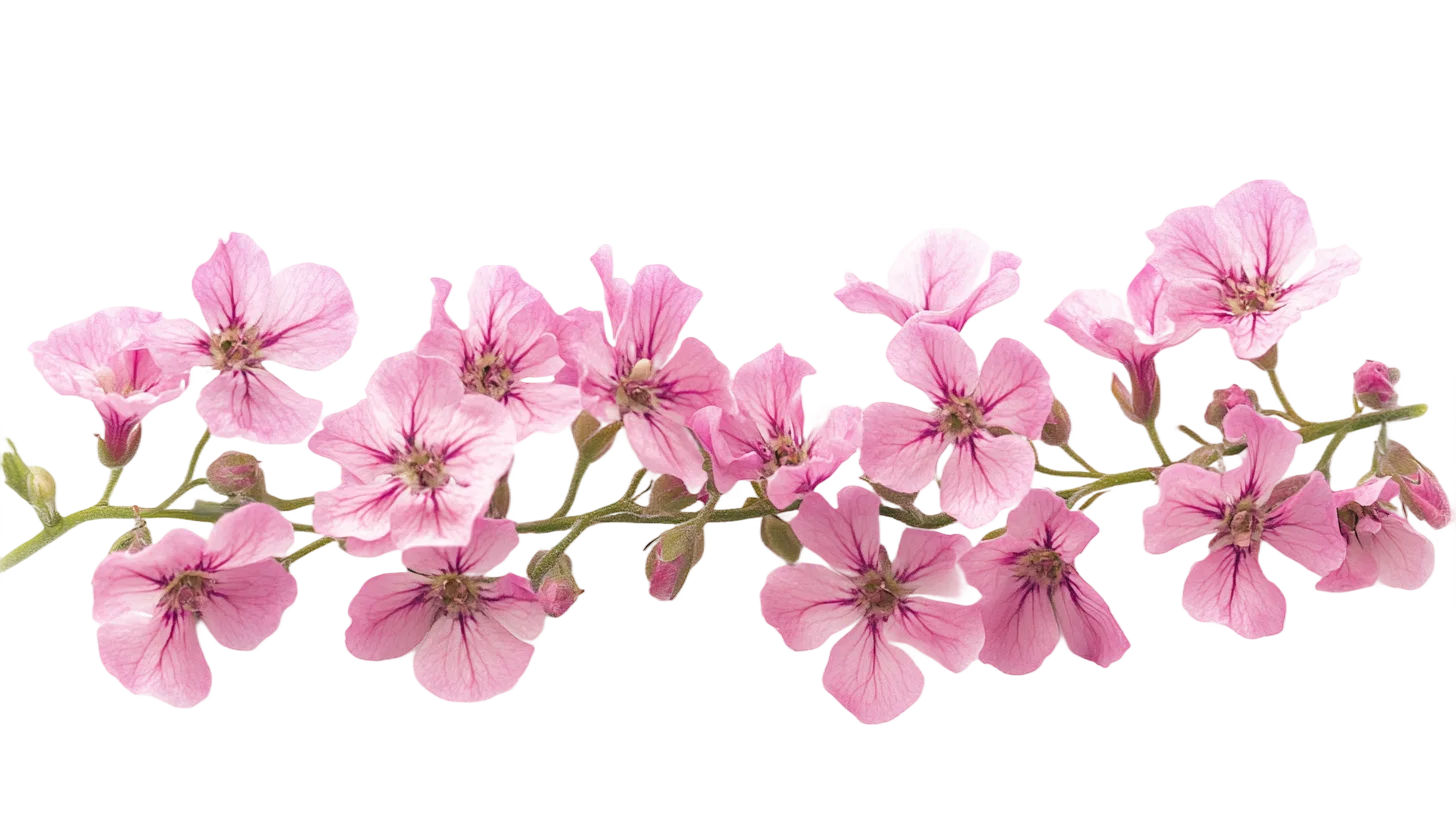 Pink Cherry Blossom Garland Floral Border Free PNG