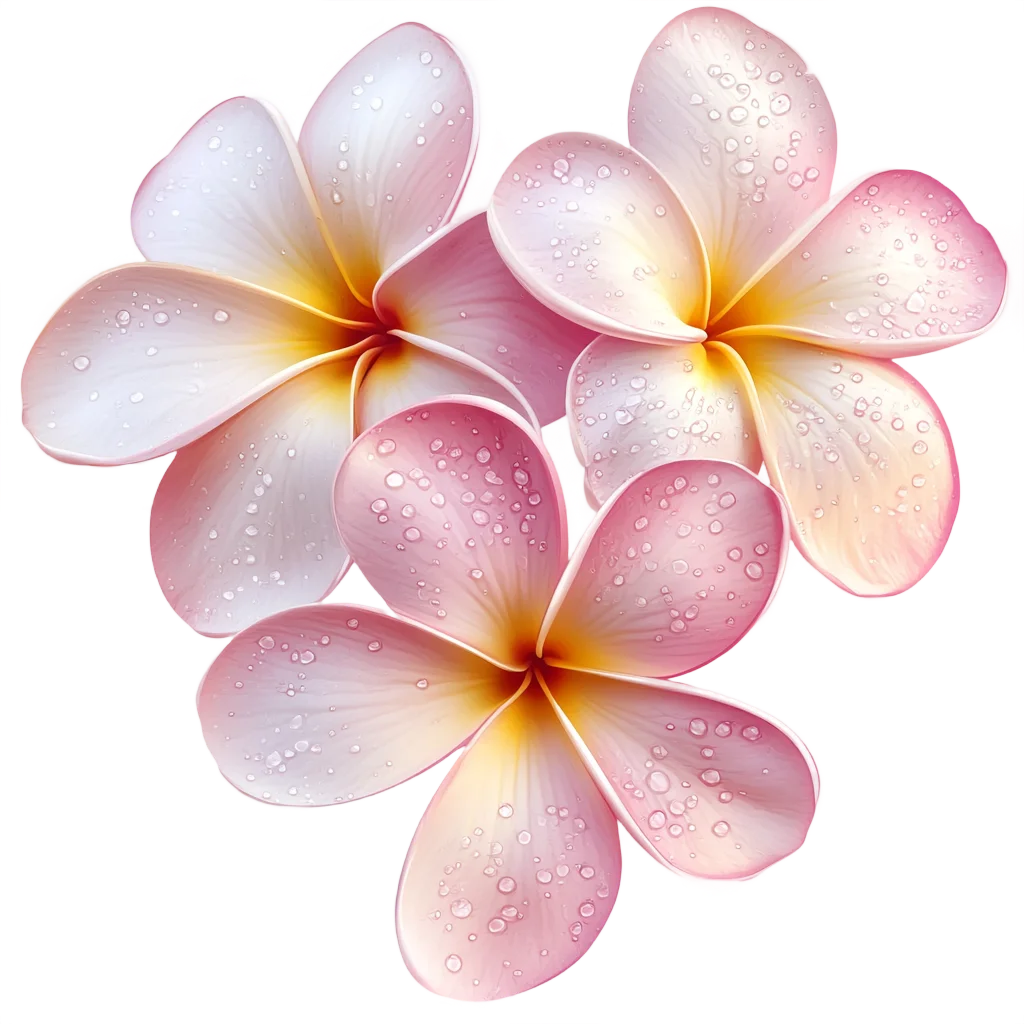 Soft Pink Plumeria Frangipani Flowers Cluster Free PNG