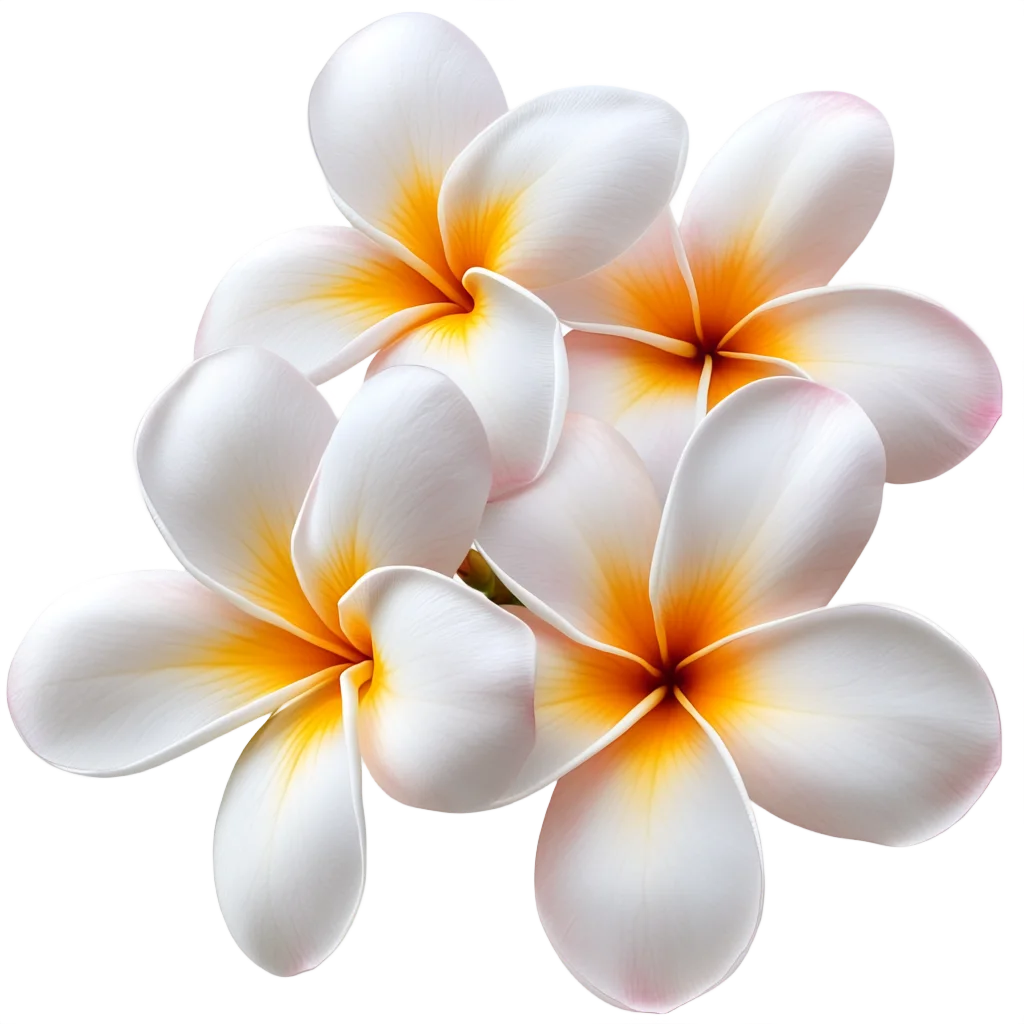 White and Yellow Plumeria Frangipani Flowers Free PNG