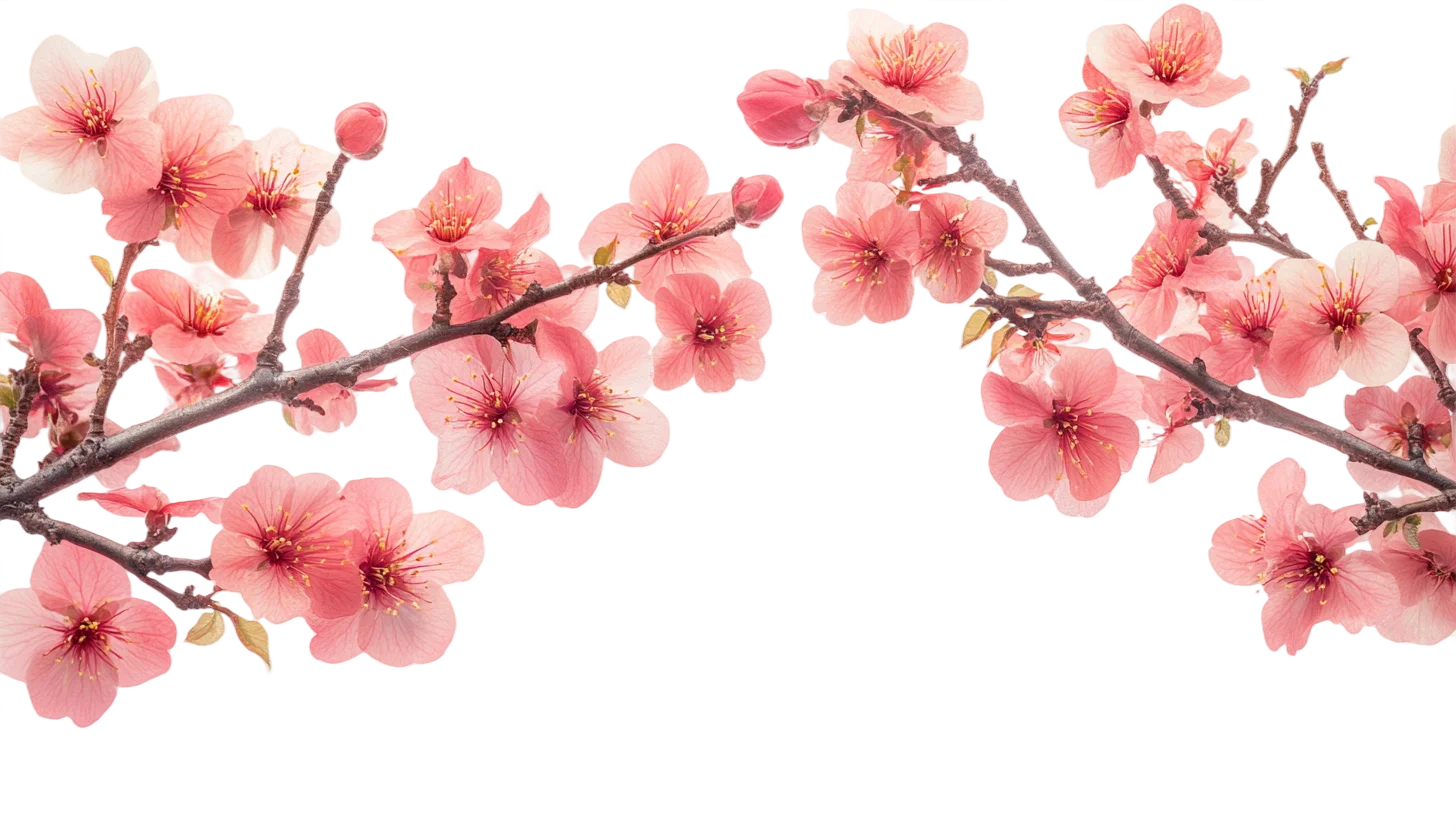 Blooming Pink Cherry Blossom Branch Twig Free PNG