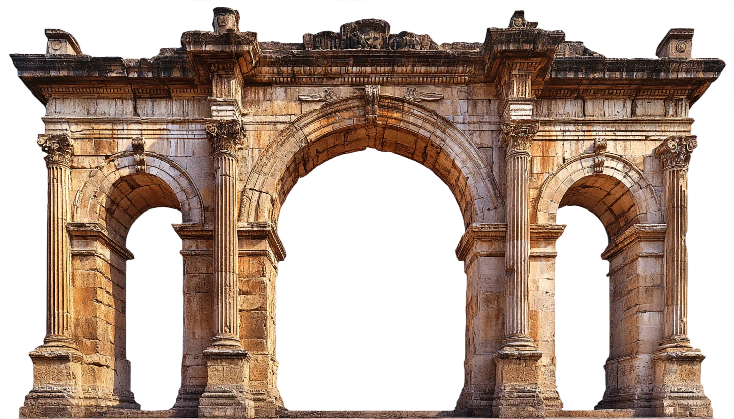 Ancient Roman Stone Arch Gateway Ruins Free PNG