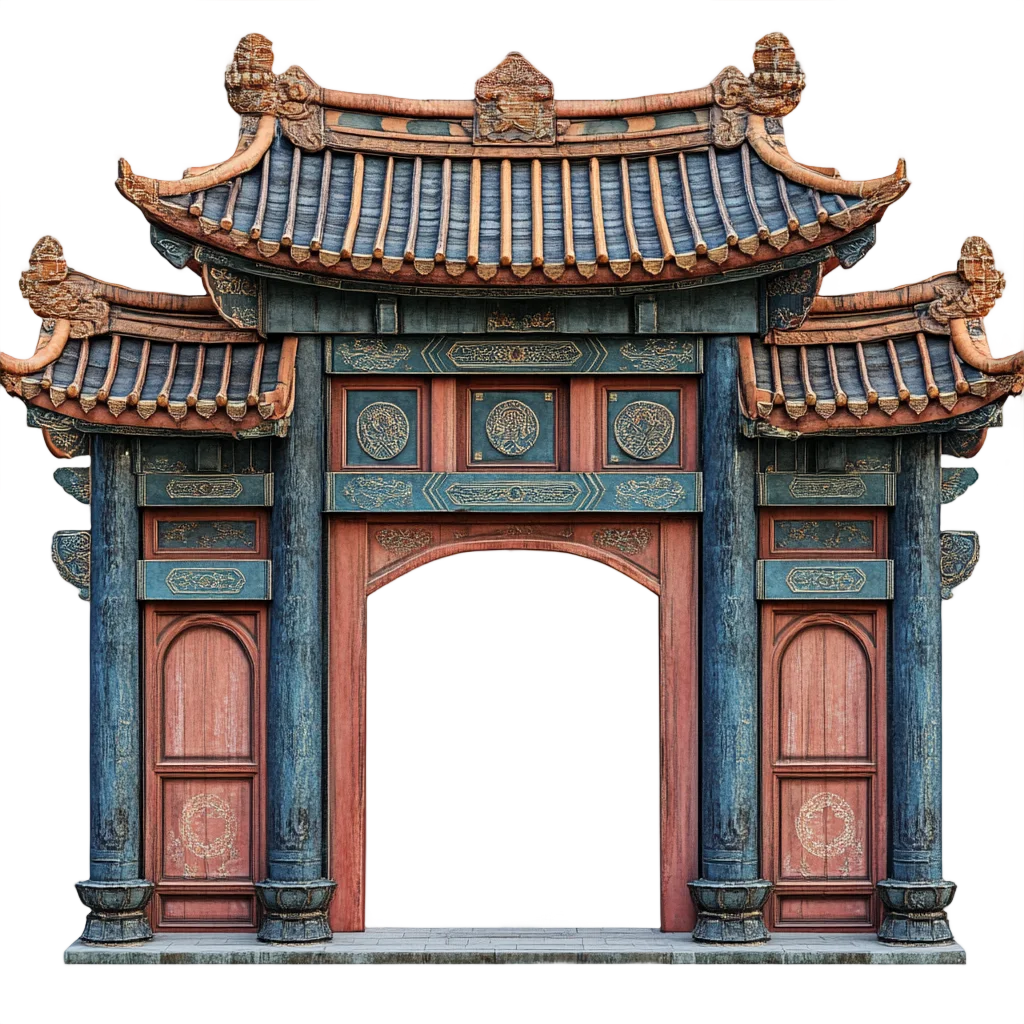 Traditional Chinese Paifang Stone Temple Gate Free PNG