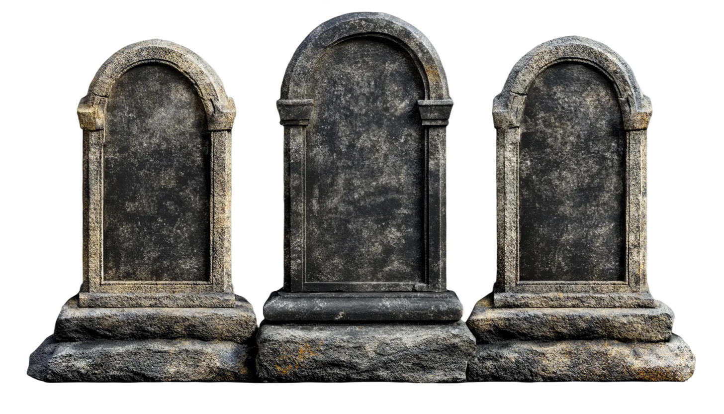 Spooky Old Stone Headstones Cemetery Gravestones Free PNG
