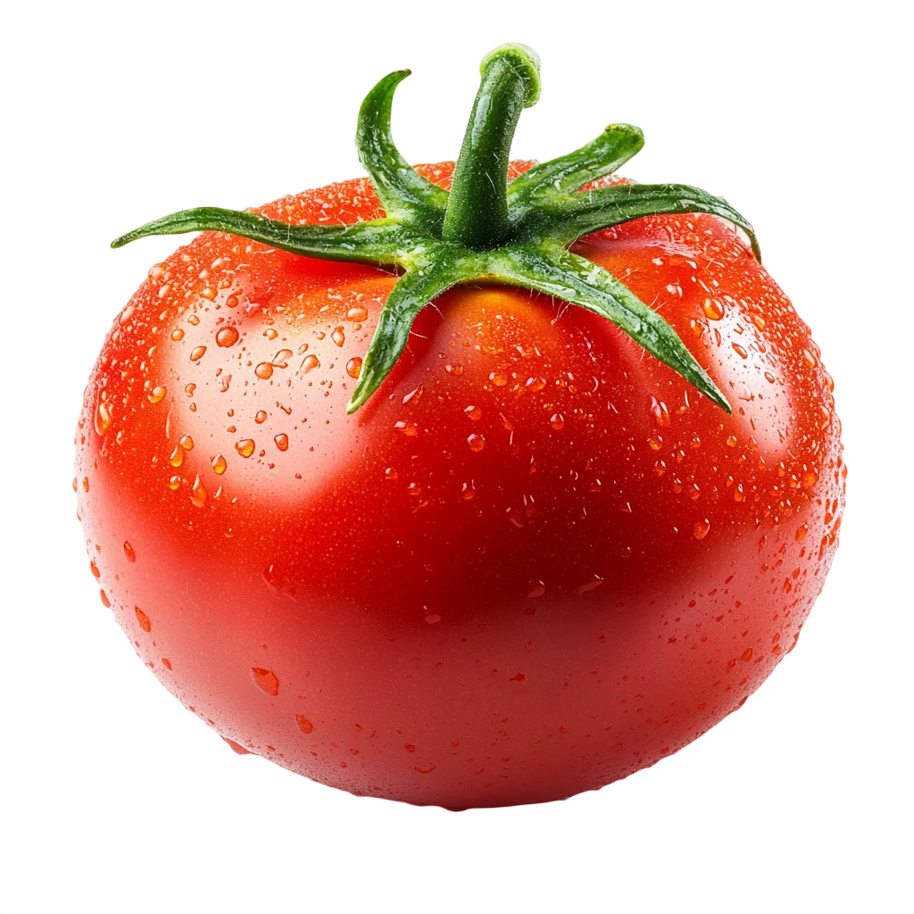 Fresh Ripe Red Tomato with Water Droplets Free PNG