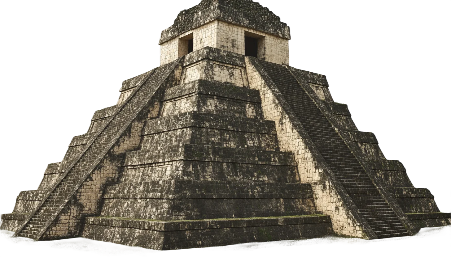 Ancient Mesoamerican Stepped Stone Pyramid Free PNG