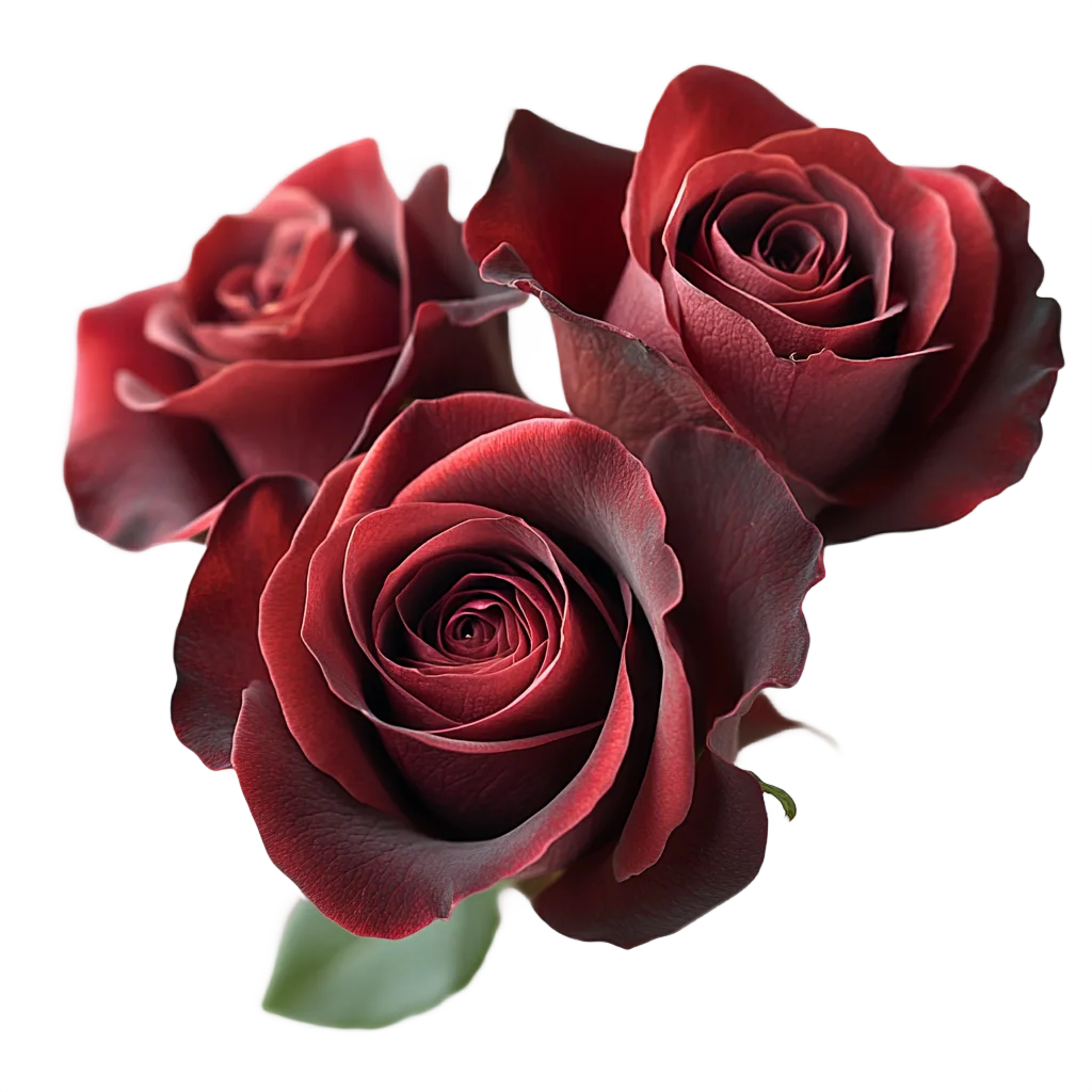 Dark Burgundy Red Rose Floral Bouquet Free PNG
