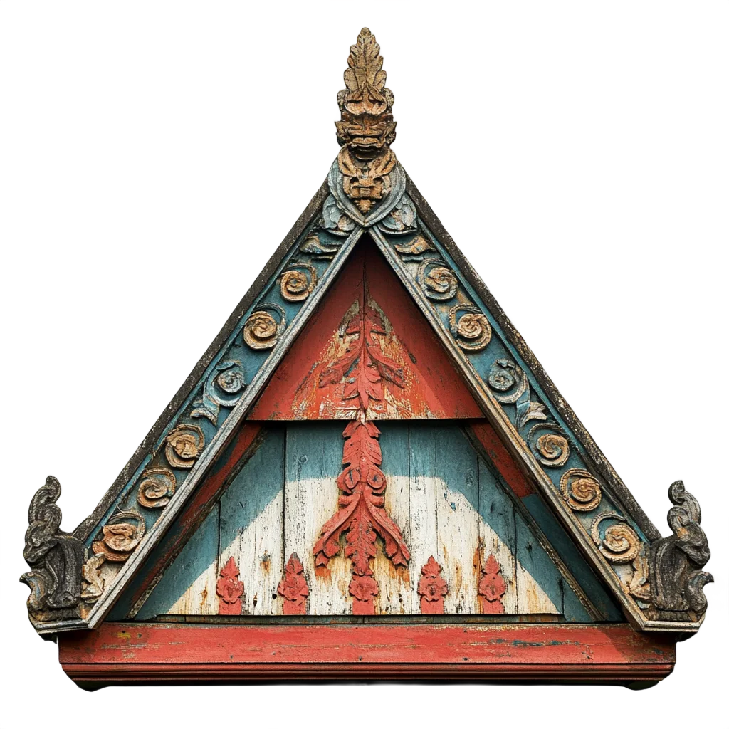 Traditional Asian Temple Gable Roof Ornament Free PNG