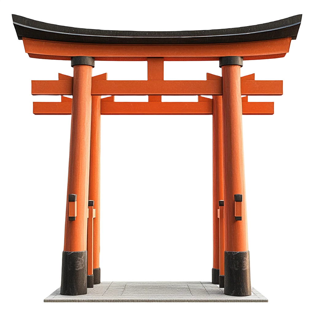 Traditional Japanese Wooden Torii Gate Free PNG