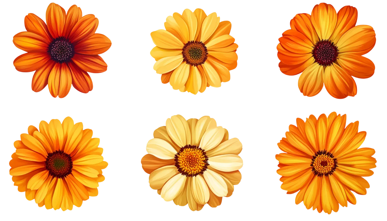 Yellow Coreopsis Daisy Flower Heads Clipart Free PNG