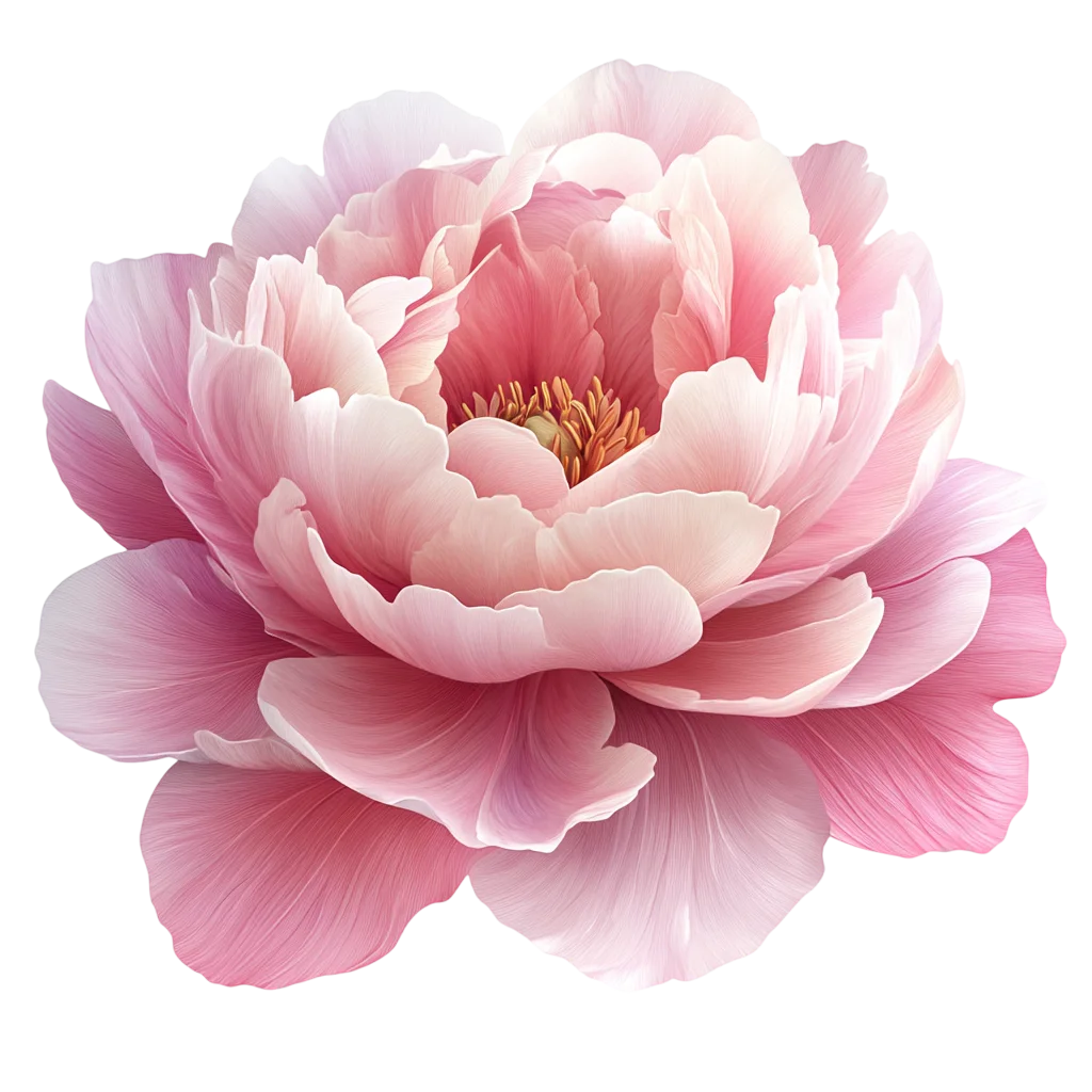 Pastel Pink Peony Blossom Ruffled Petals Bloom Free PNG