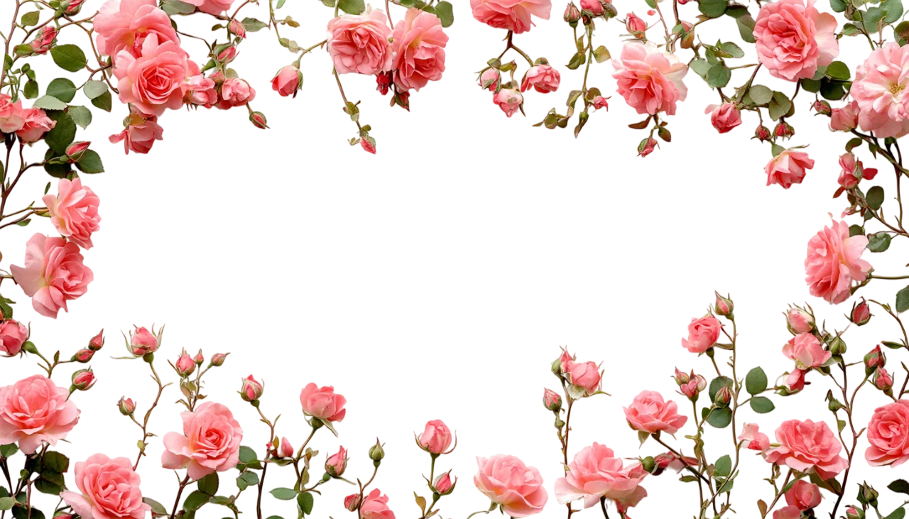 Blooming Pink Tree Blossom Frame Header Border Free PNG