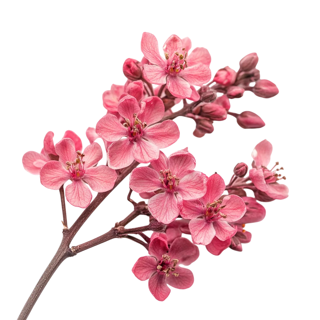 Flowering Pink Cherry Blossom Branch Twig Cutout Free PNG