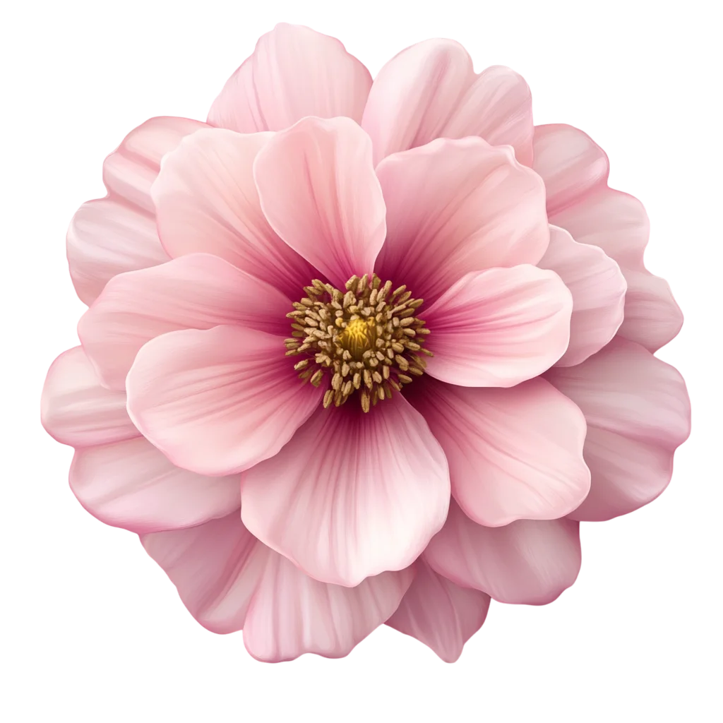 Soft Pink Dahlia Flower Blossom Layered Petals Free PNG