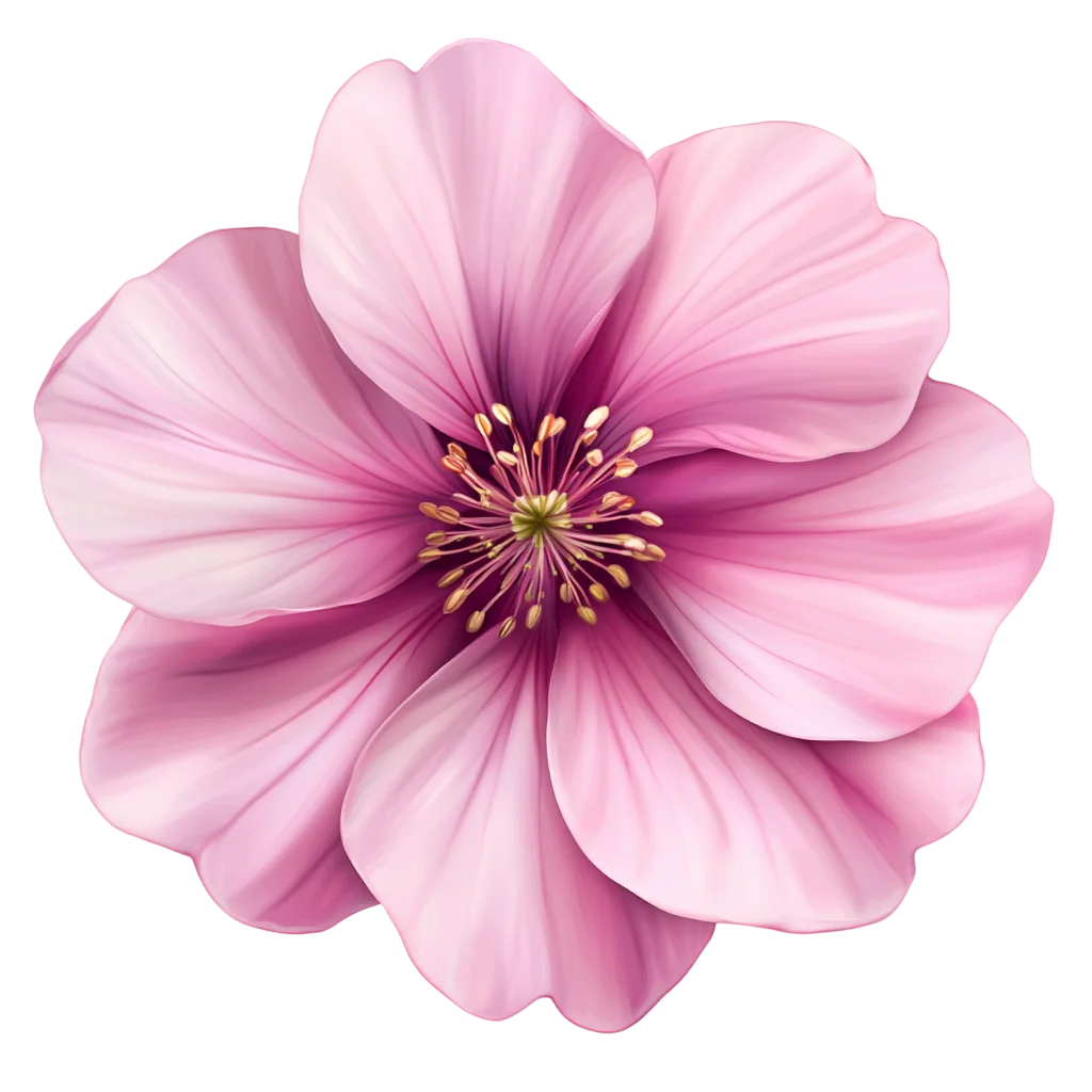 Pink Cosmos Flower Blossom Overhead Floral Cutout Free PNG