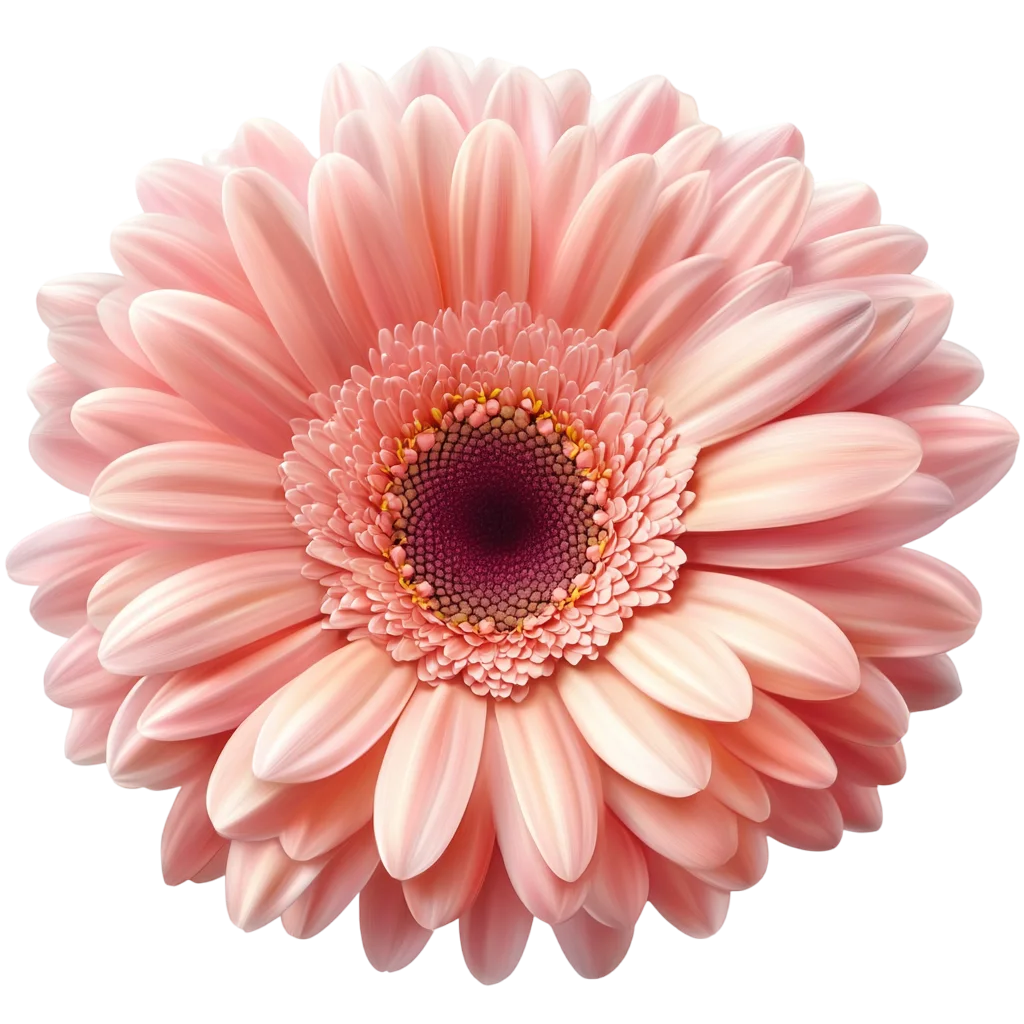 Pastel Peach Gerbera Daisy Flower Blossom Top View Free PNG