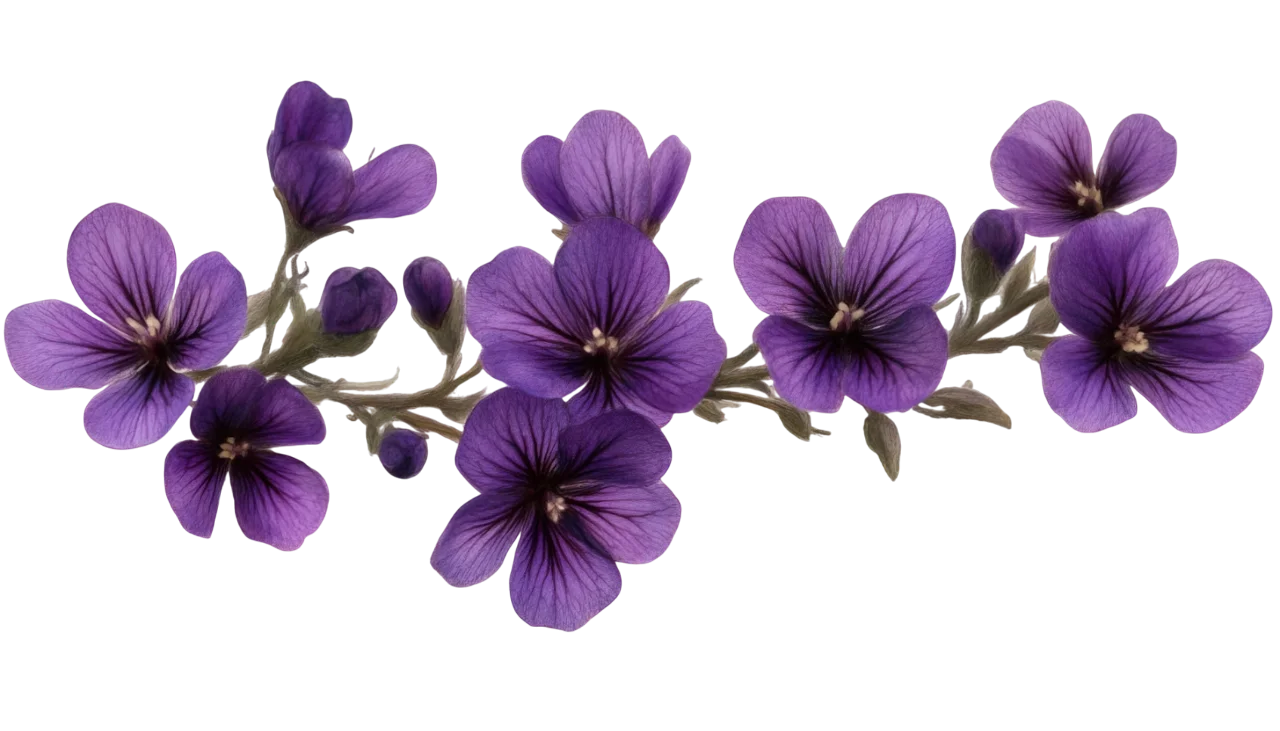 Trailing Purple Clematis Flowering Vine Branch Free PNG