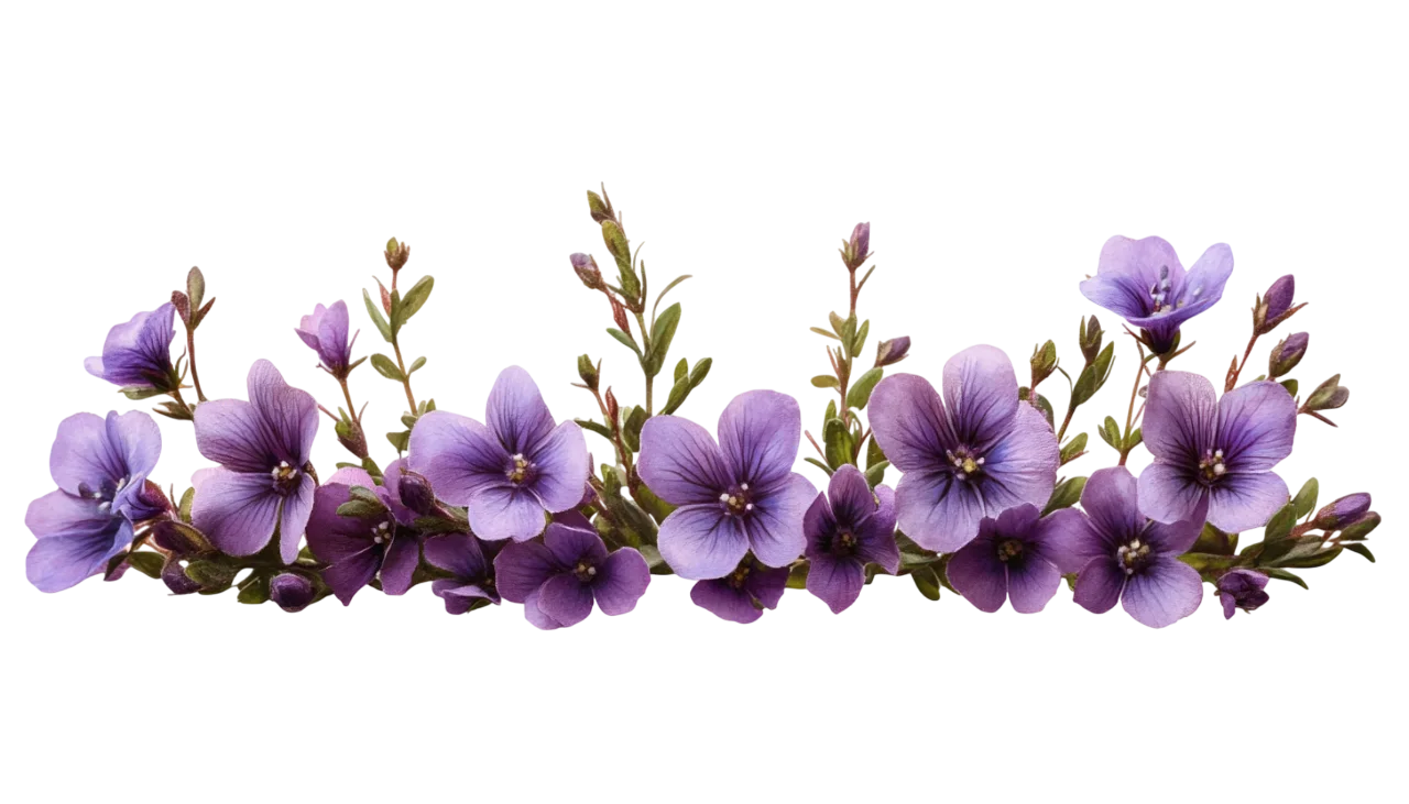 Purple Wildflower Petunia Floral Bed Border Free PNG
