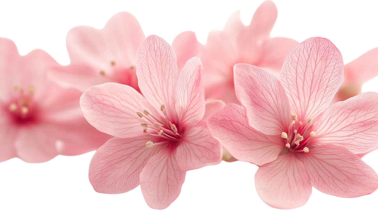 Pink Cherry Blossom Flowers Border Free PNG